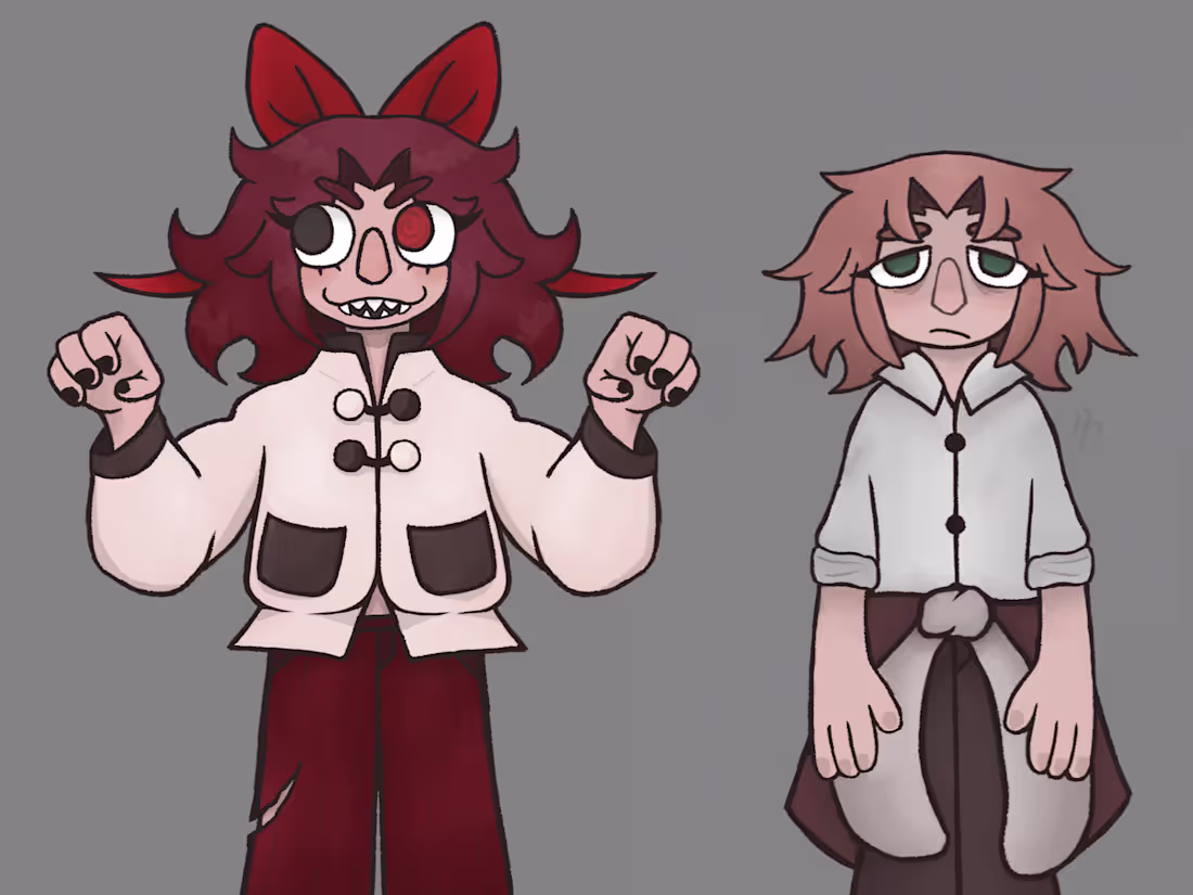 Cover image for Character Designs for a friend of Asuka (Left) and Ryoke (Ri...