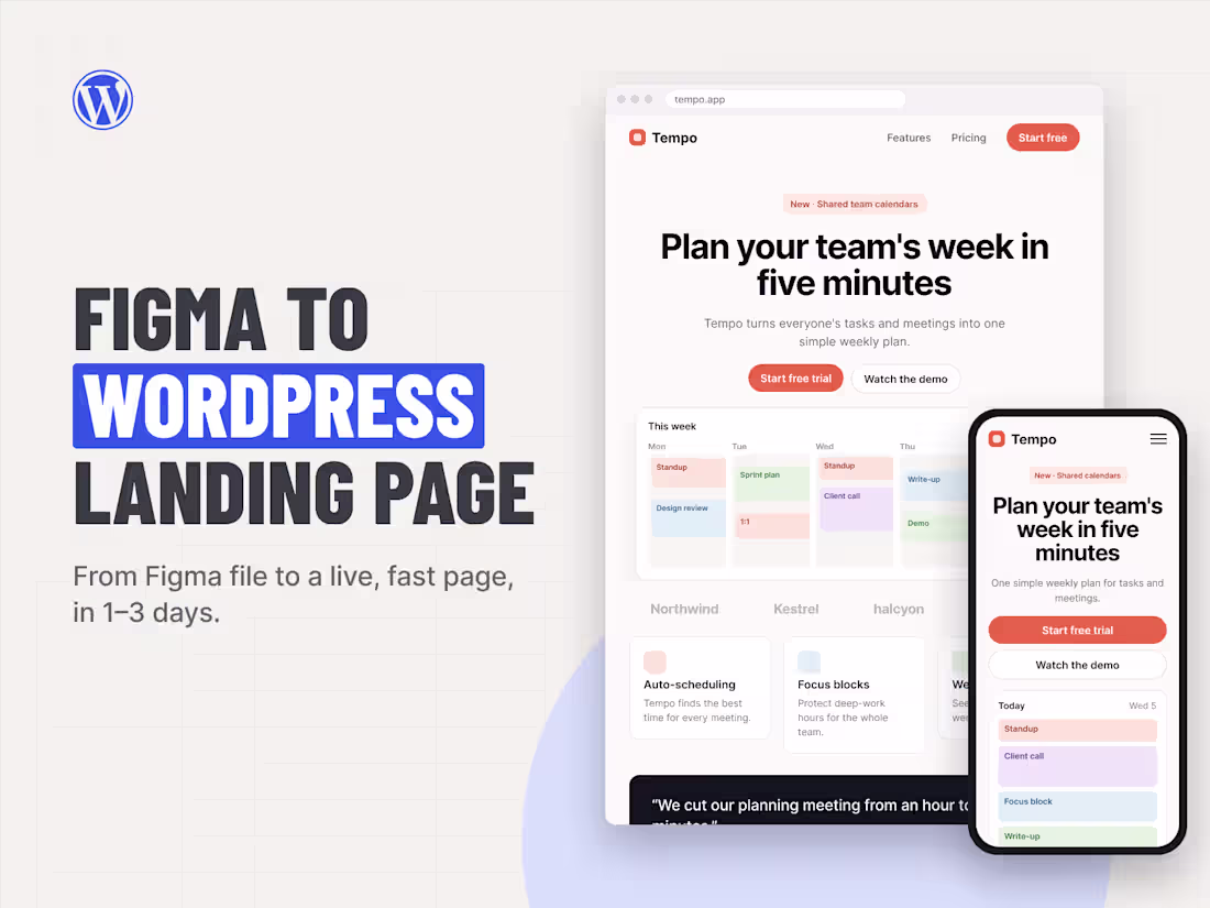 Cover image for Figma to WordPress Landing Page