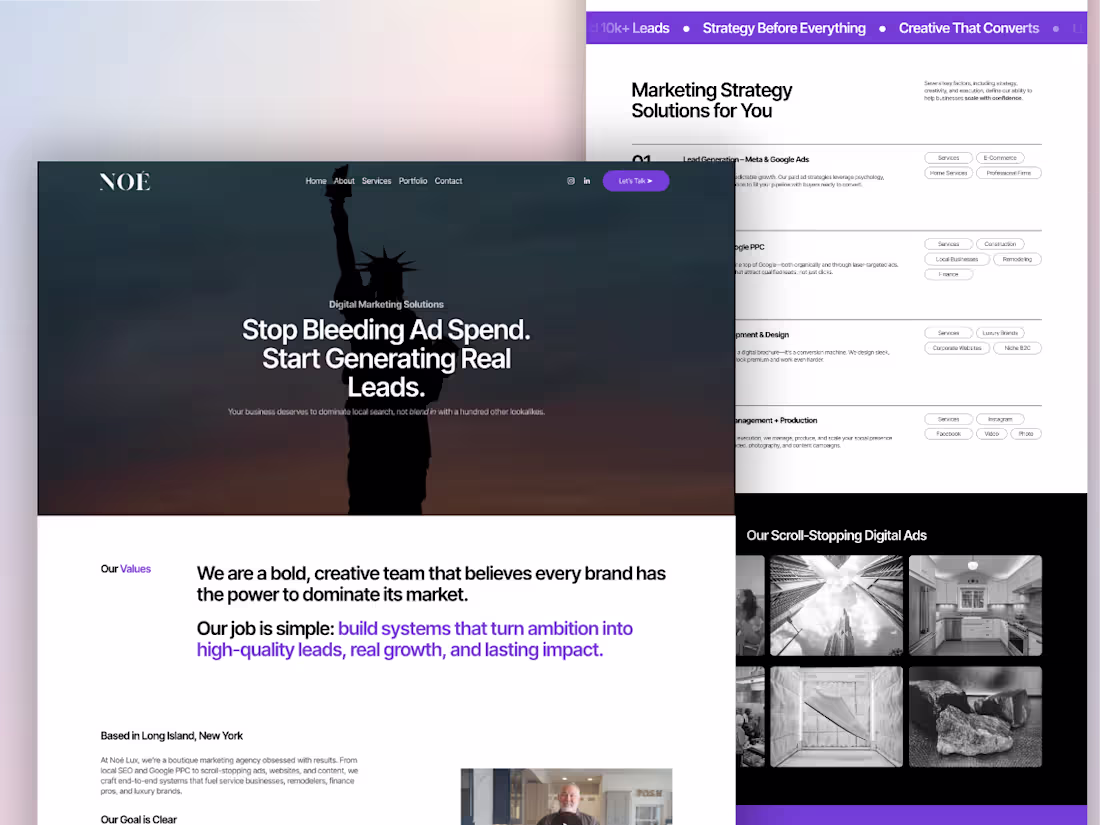 Cover image for Digital marketing agency website | Squarespace SEO service pages