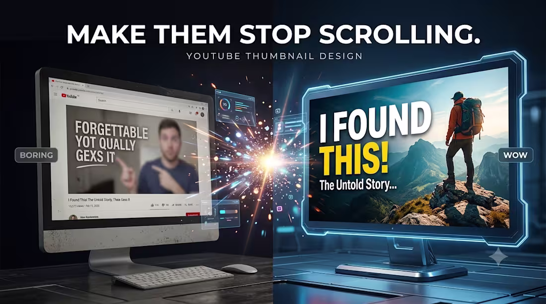 Cover image for I will create scroll-stopping YouTube thumbnails that get attent