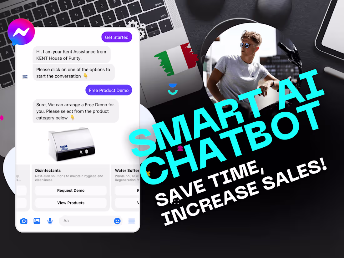 Cover image for I will build smart AI chatbot for webiste, whatsapp etc etc