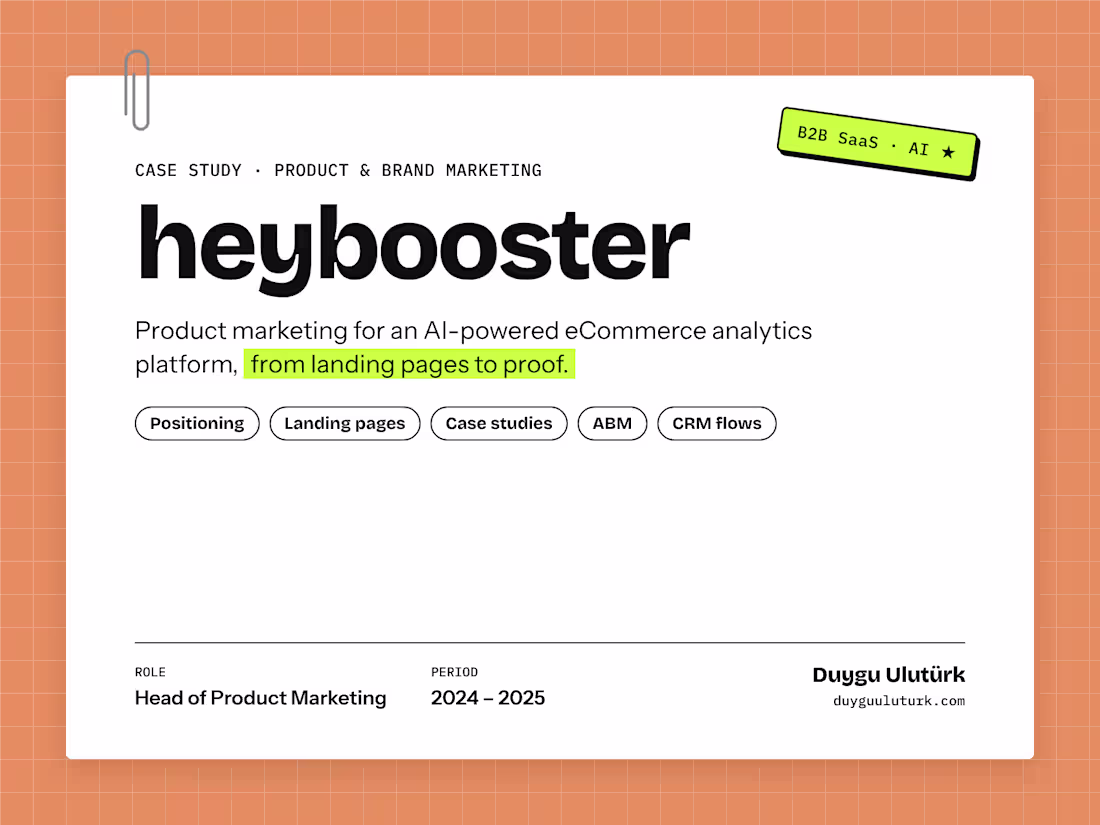 Cover image for heybooster: Product Marketing for an AI Analytics SaaS