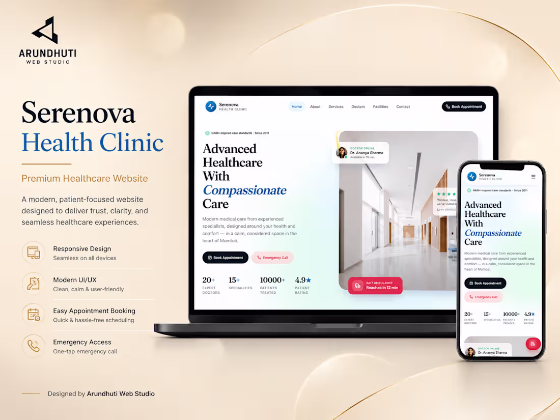 Cover image for Custom Responsive Healthcare Website