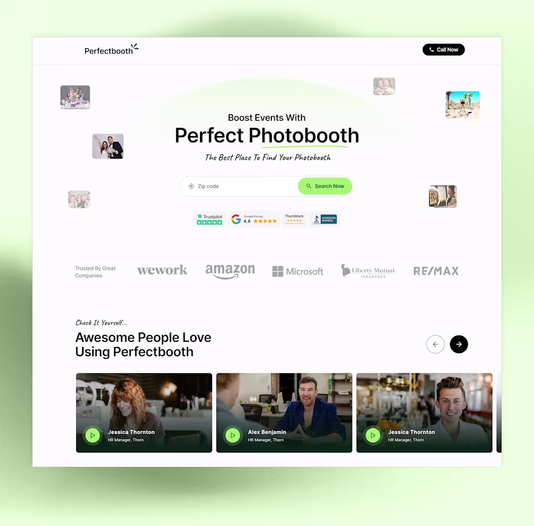 Cover image for Built a website with a landing page for the Photobooth Renta...