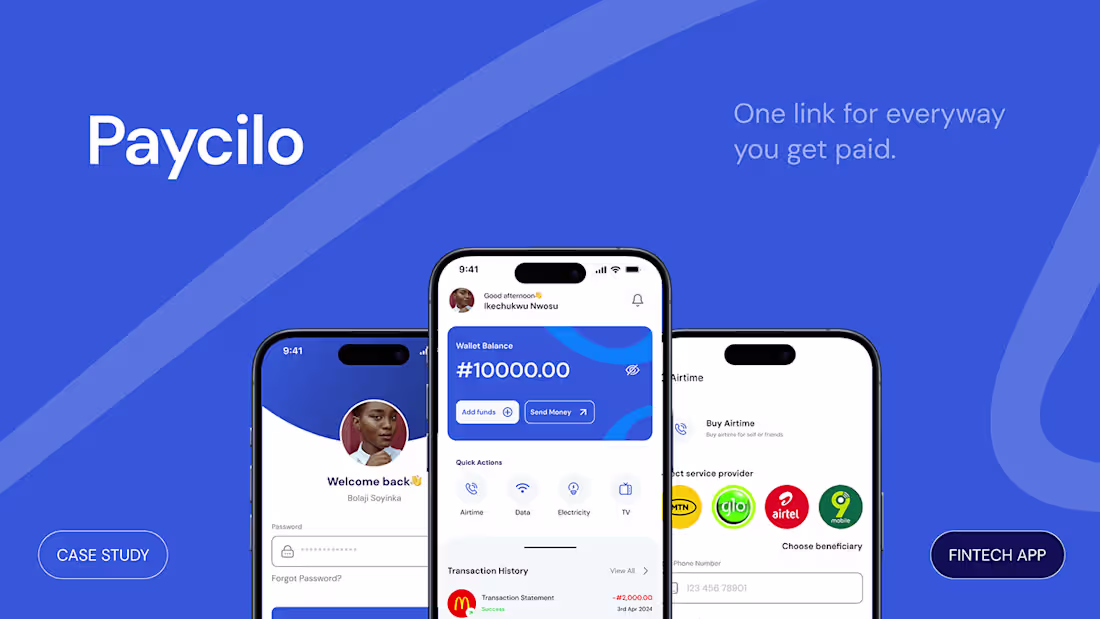 Cover image for Paycilo - Mobile App Design (Fintech)