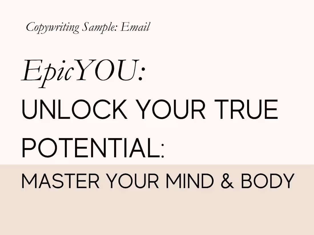 Cover image for Unlock Your True Potential: Master Your Mind and Body