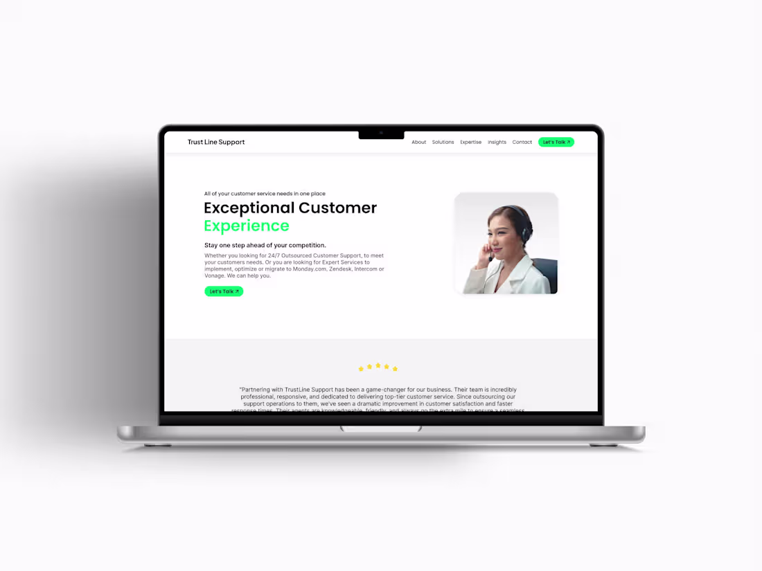 Cover image for Modern and Conversion Landing Page Design - Trust Line Support