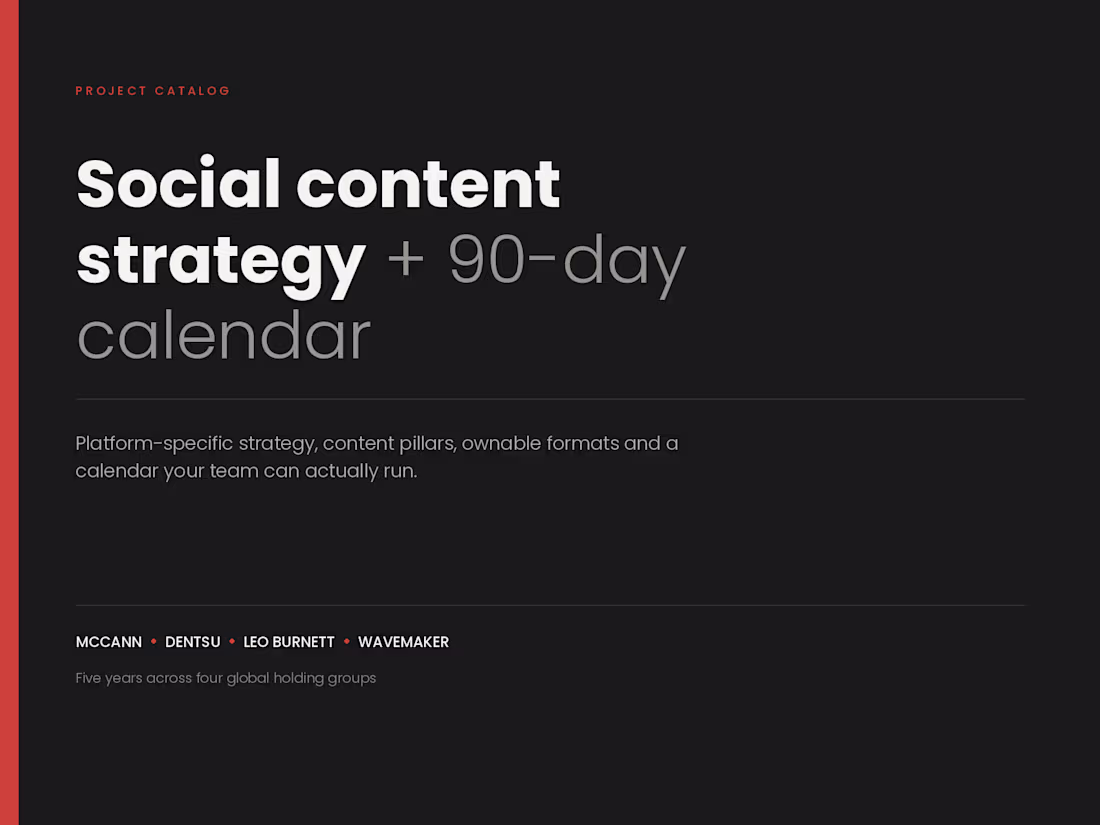 Cover image for Social content strategy and 90-day calendar