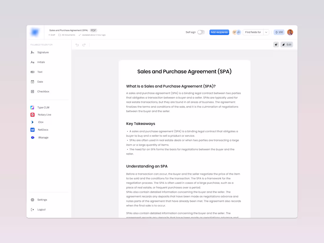 Cover image for Simplifying e-signing experience