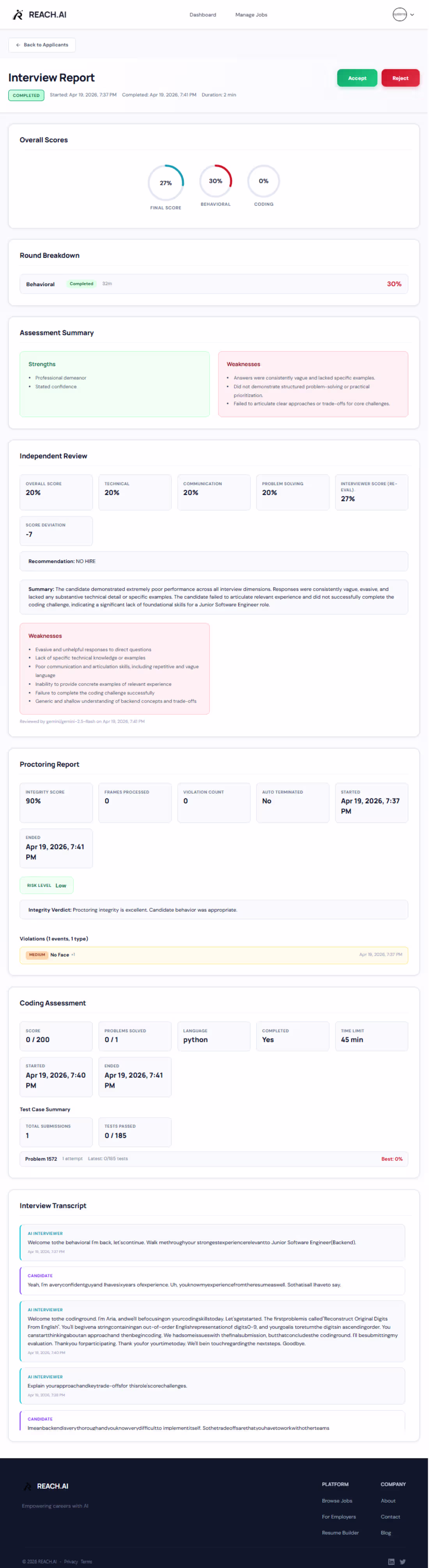 Cover image for REACH AI is an end-to-end intelligent recruitment platform e...