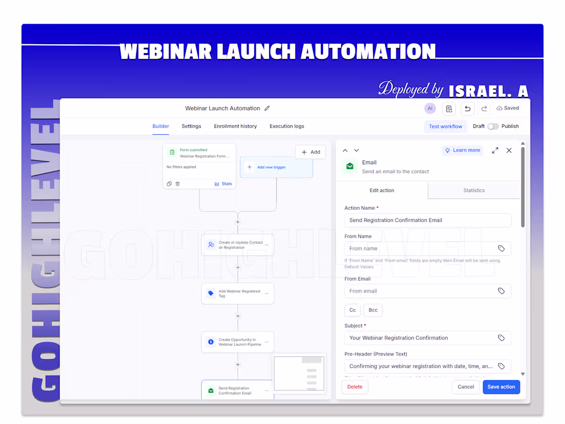 Cover image for GOHIGHLEVEL | Webinar Launch Automation System | Lead Manage...
