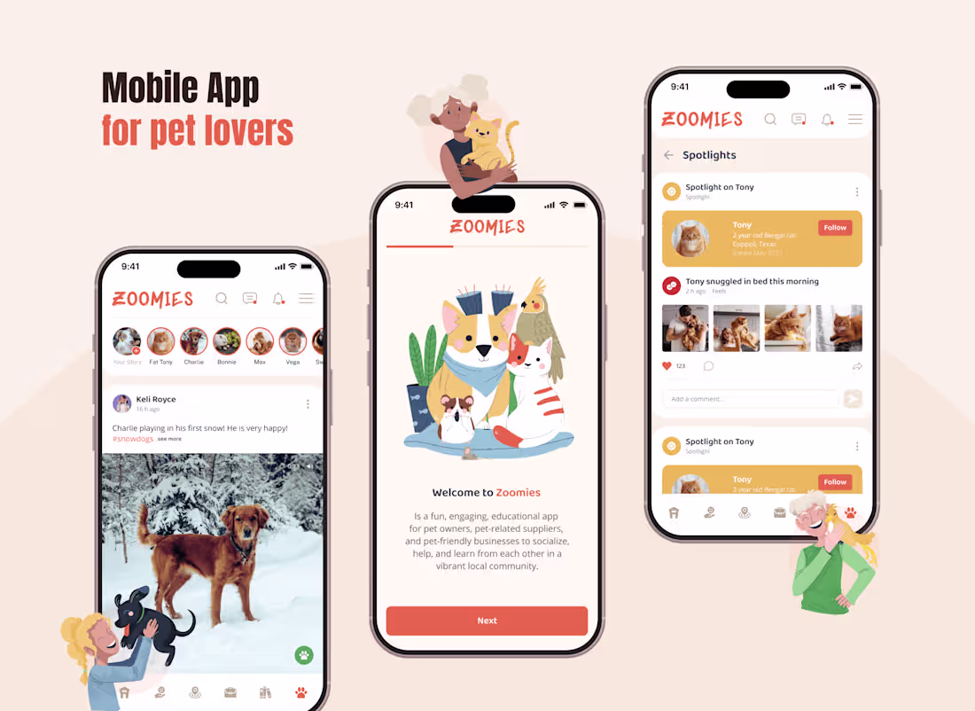Cover image for Mobile app for pet lovers