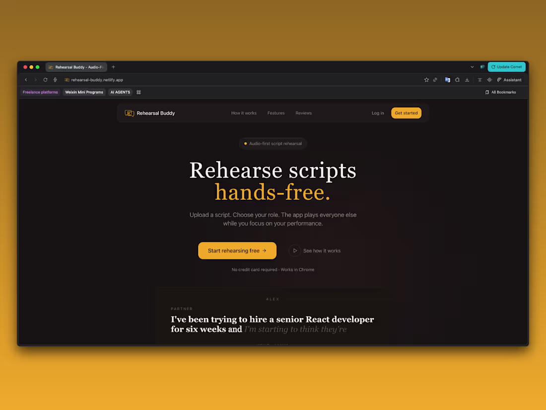 Cover image for Rehearsal Buddy: Browser-Based Rehearsal Partner Prototype