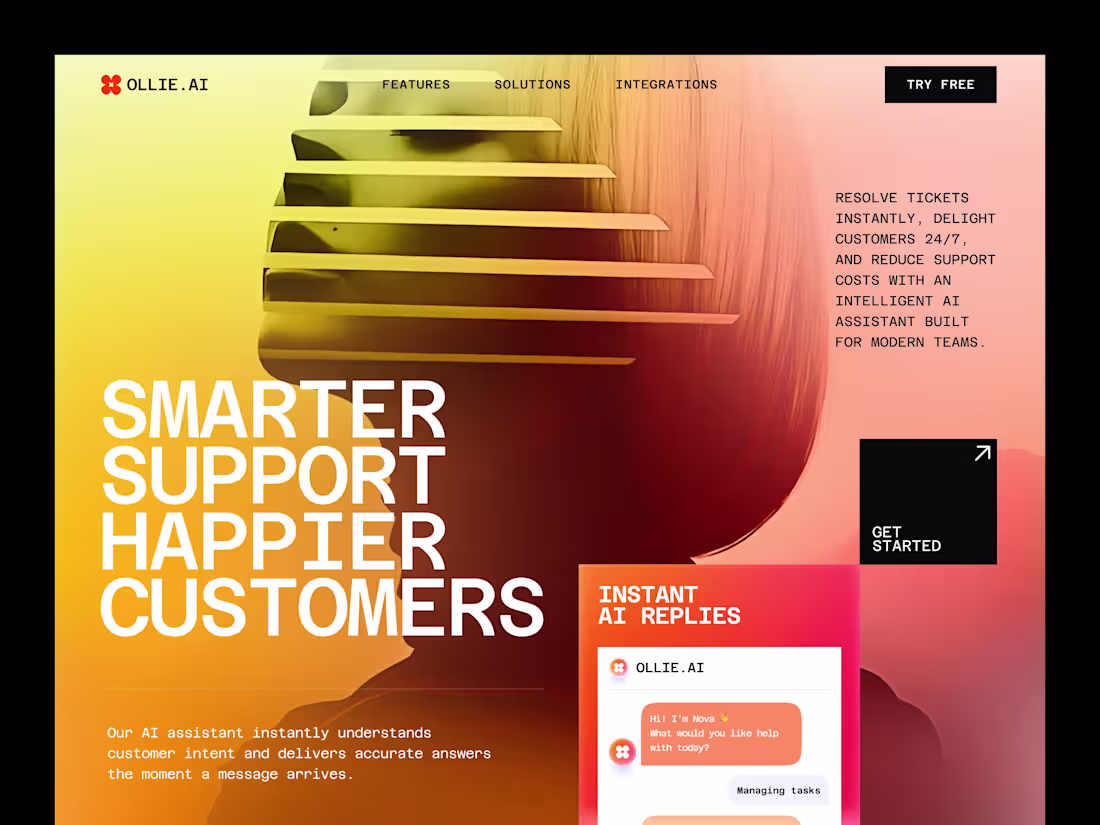 Cover image for Ollie AI - AI Assistant for Customer Support website Ollie A...