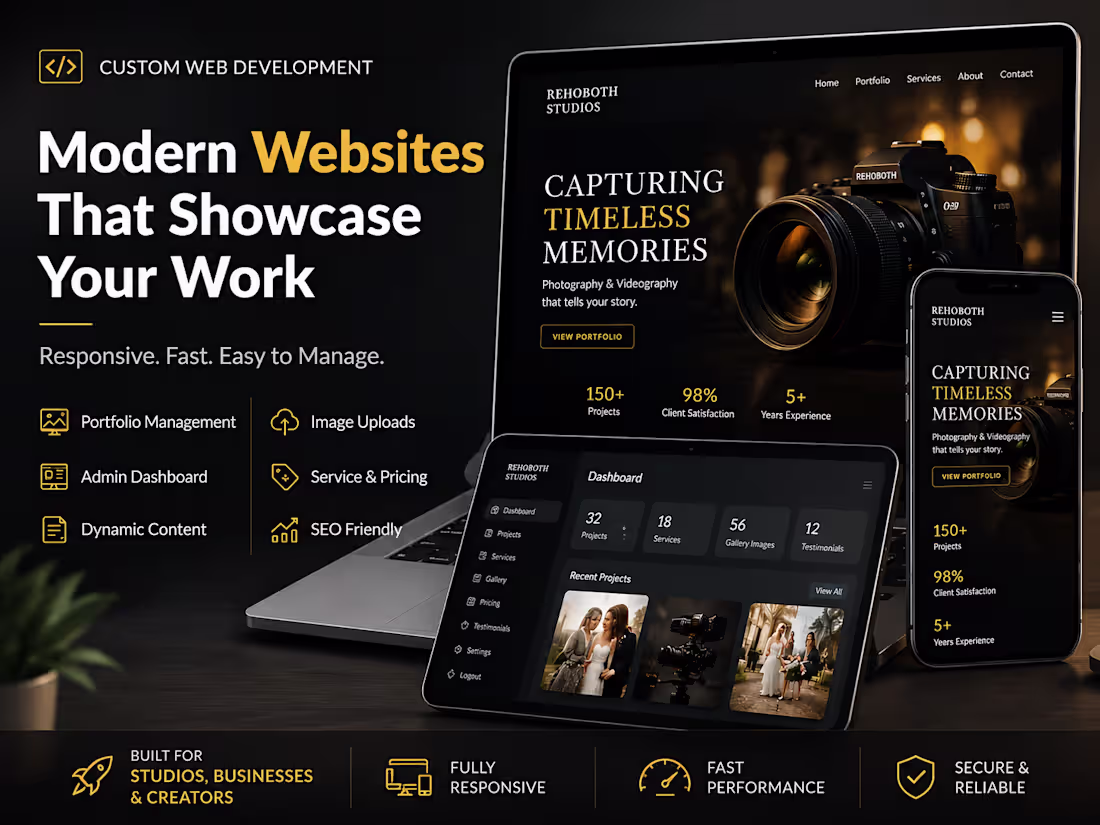 Cover image for Custom Portfolio Website Development for Studios & Businesses