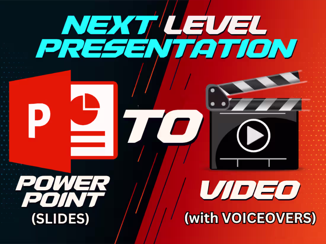 Cover image for I will convert PowerPoint slides into video presentation with VO