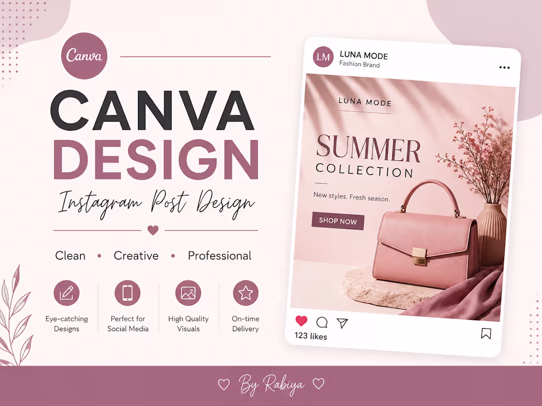 Cover image for I will design clean Instagram posts in Canva
