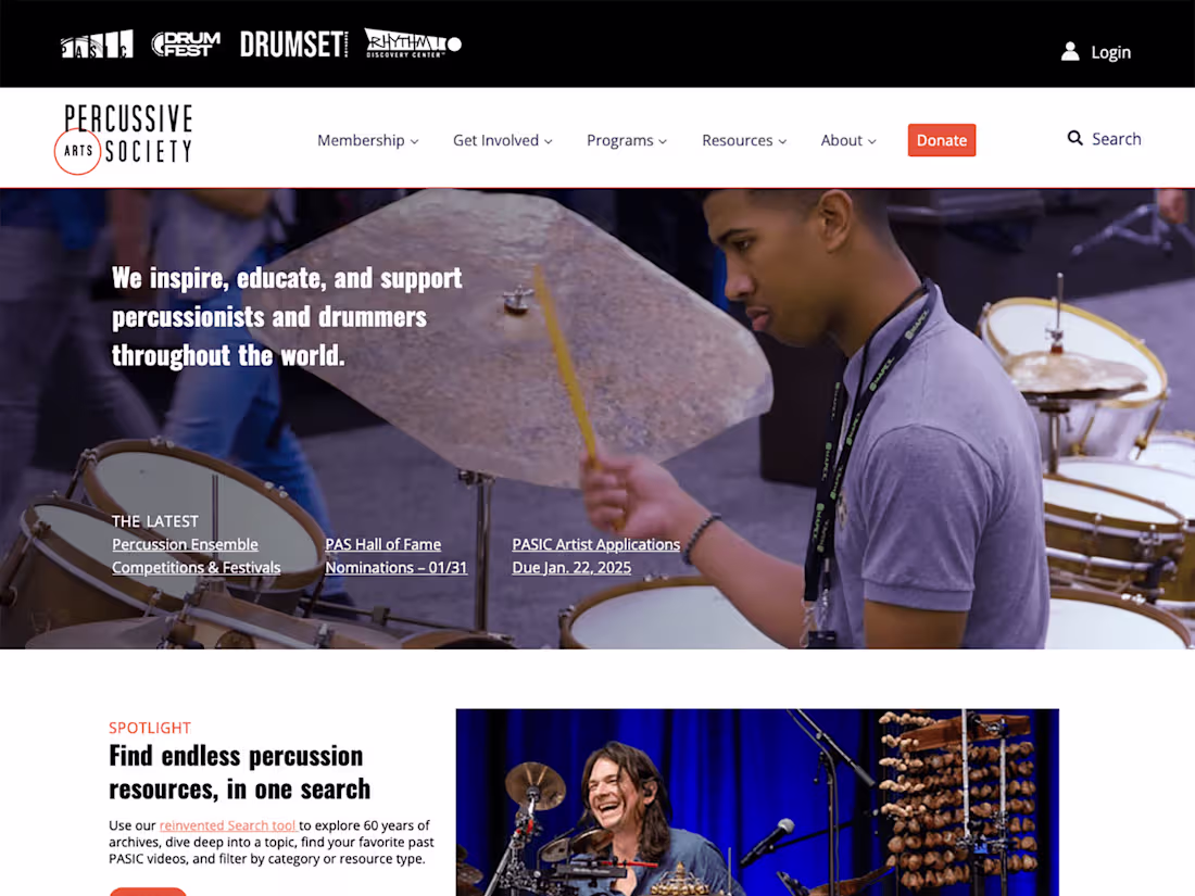 Cover image for Percussive Arts Society