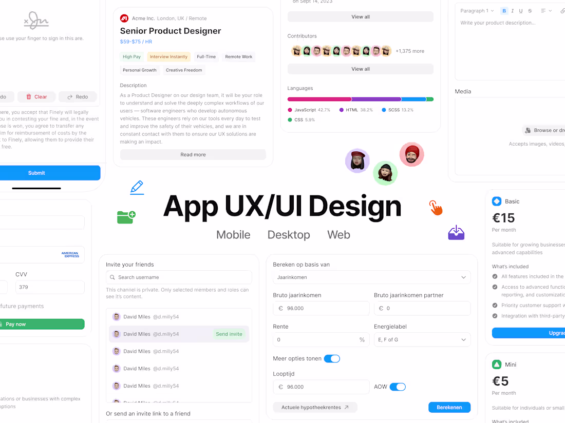 Cover image for UX/UI Design - Mobile, Desktop, Web