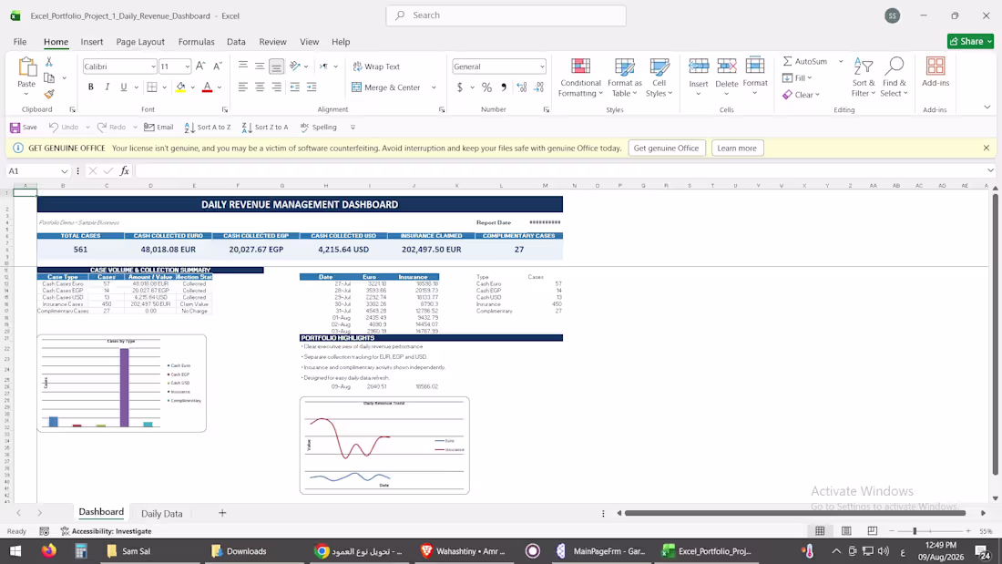 Cover image for Excel Financial Dashboard & Management
