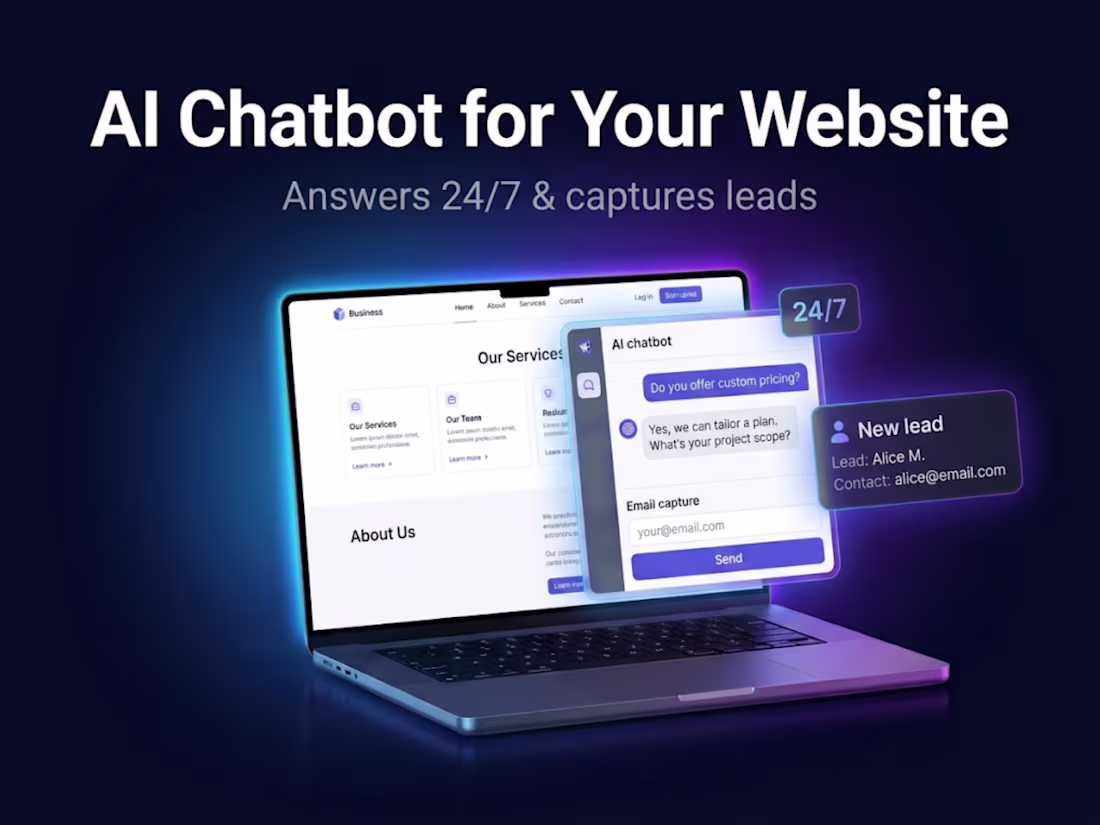 Cover image for AI Chatbot Trained on Your Website & Docs (24/7 + Leads)