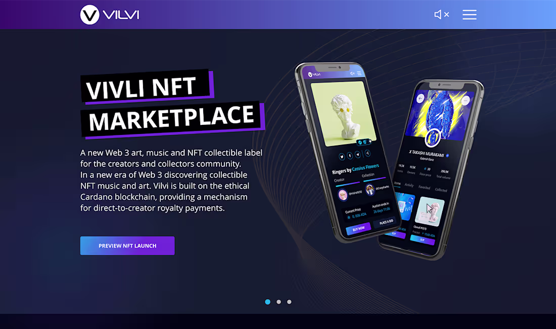Cover image for NFT MarketPlace Landing Page