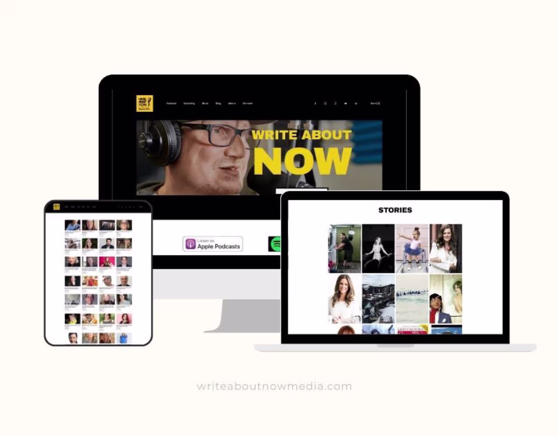 Cover image for Squarespace Website for Coach, Podcast -Write About Now