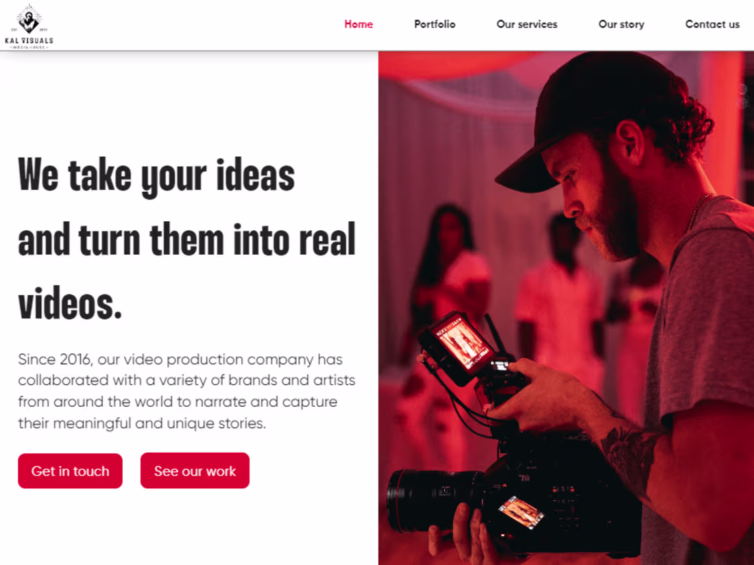 Cover image for Kal Visuals' Landing Page Re-Design