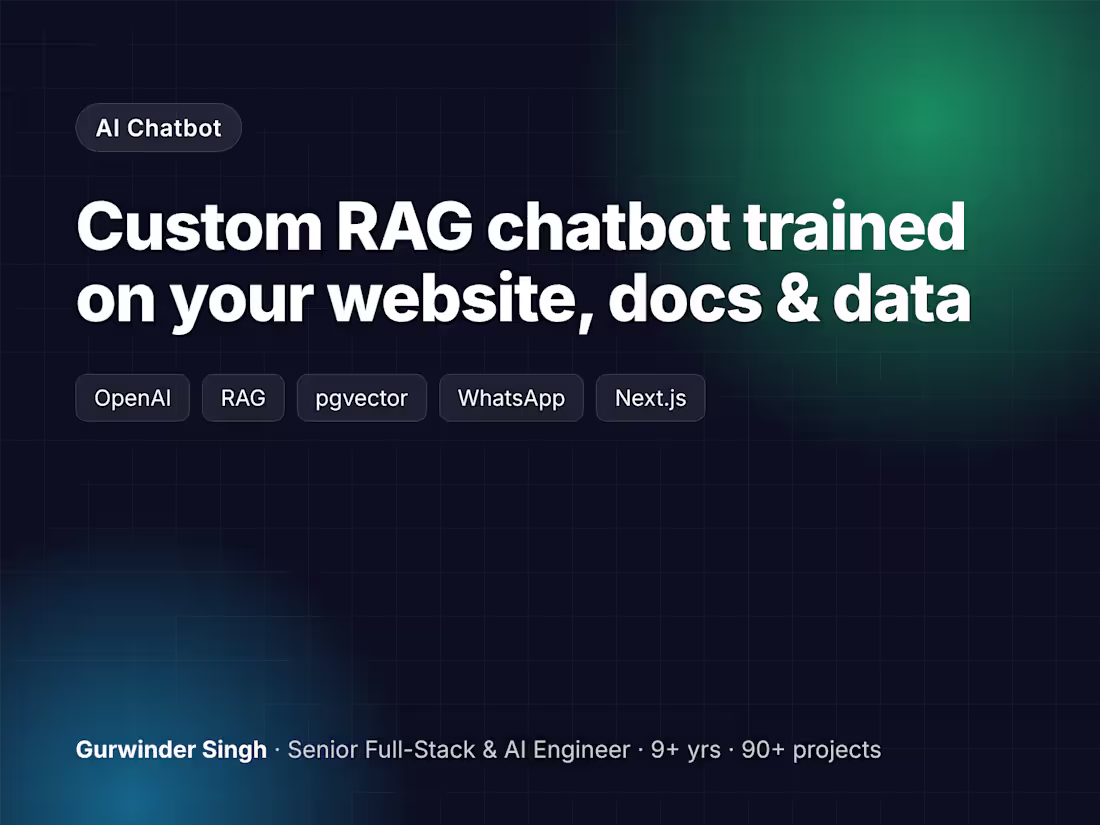 Cover image for Custom AI Chatbot for Your Website - RAG on Your Own Data