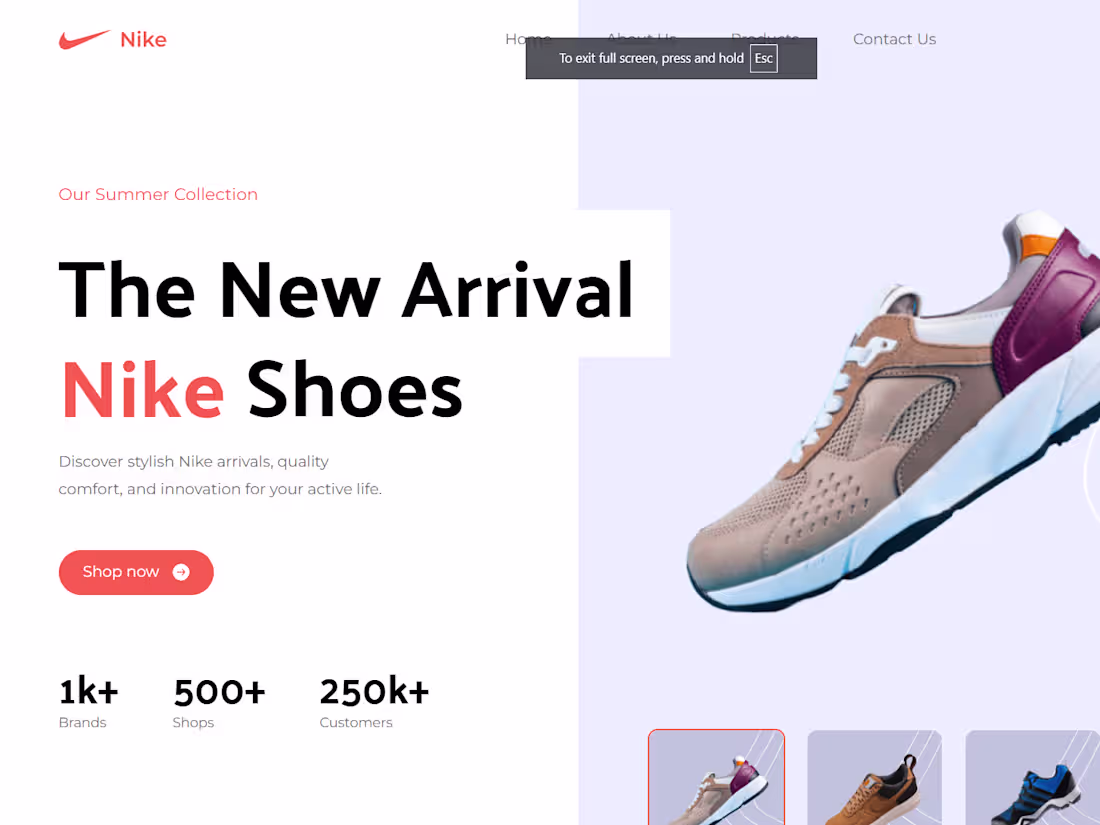 Cover image for Nike prototype website