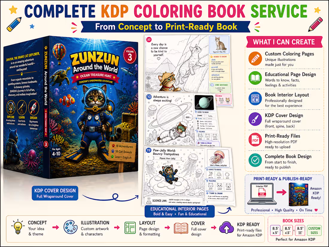Cover image for Book Design, KDP Publishing & Illustration