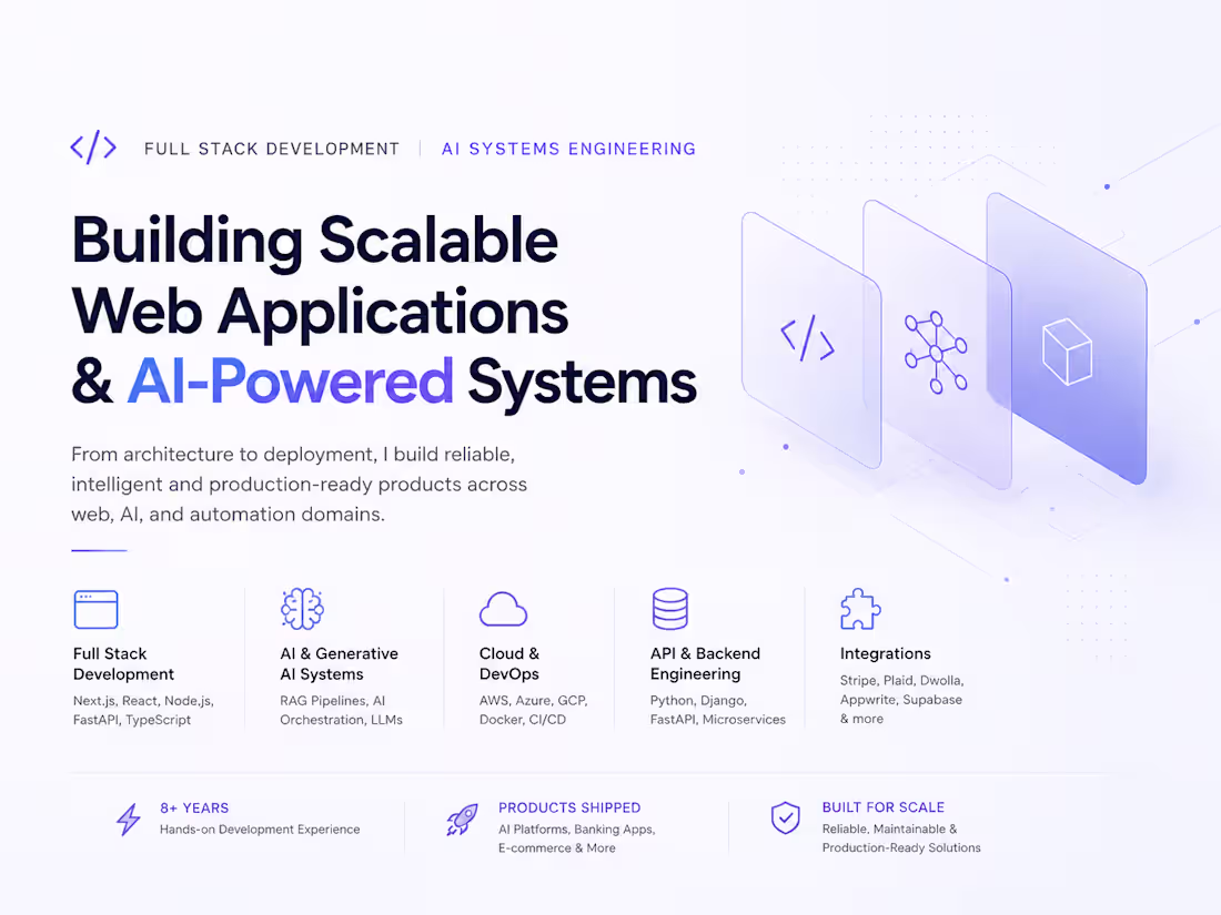Cover image for Full Stack Development & AI Systems Engineering