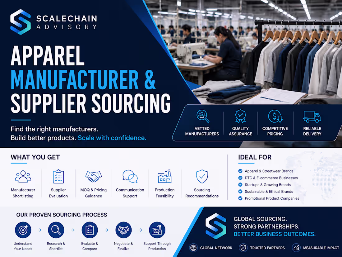 Cover image for Apparel Manufacturer & Supplier Sourcing