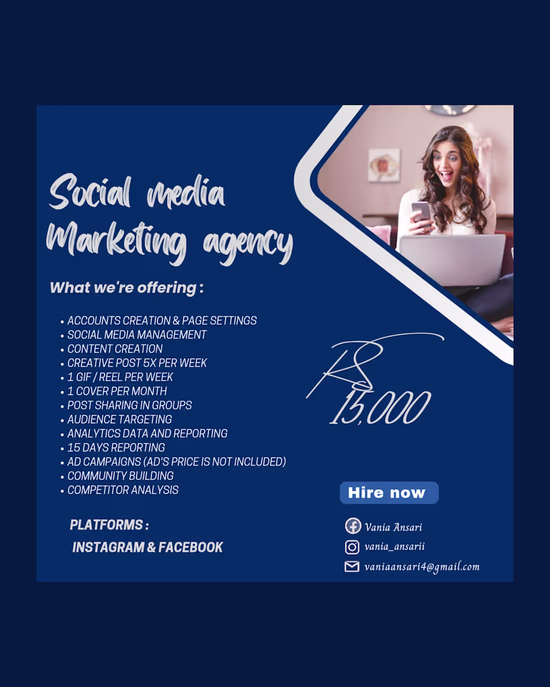 Cover image for Social media page management 