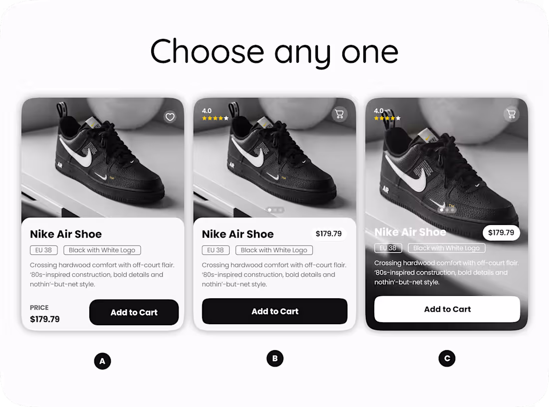 Cover image for Which one you like A,B,C?
