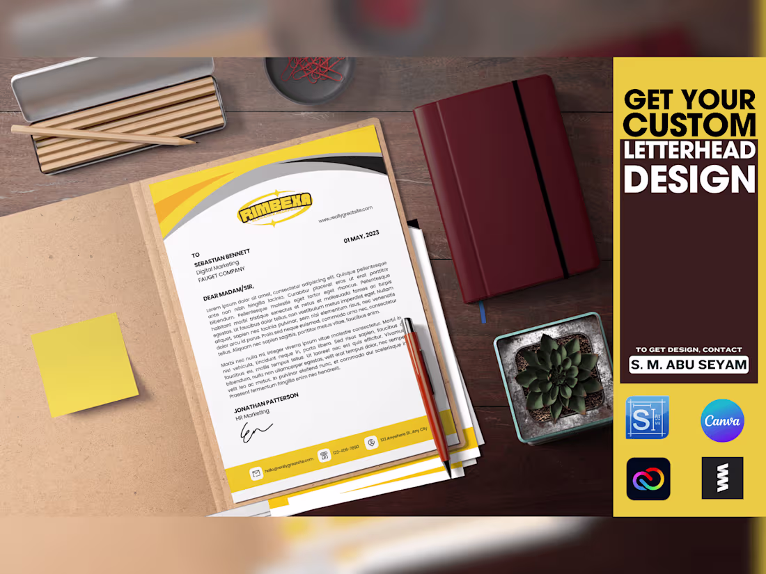 Cover image for Letterhead Template Design (MS Word Editable)