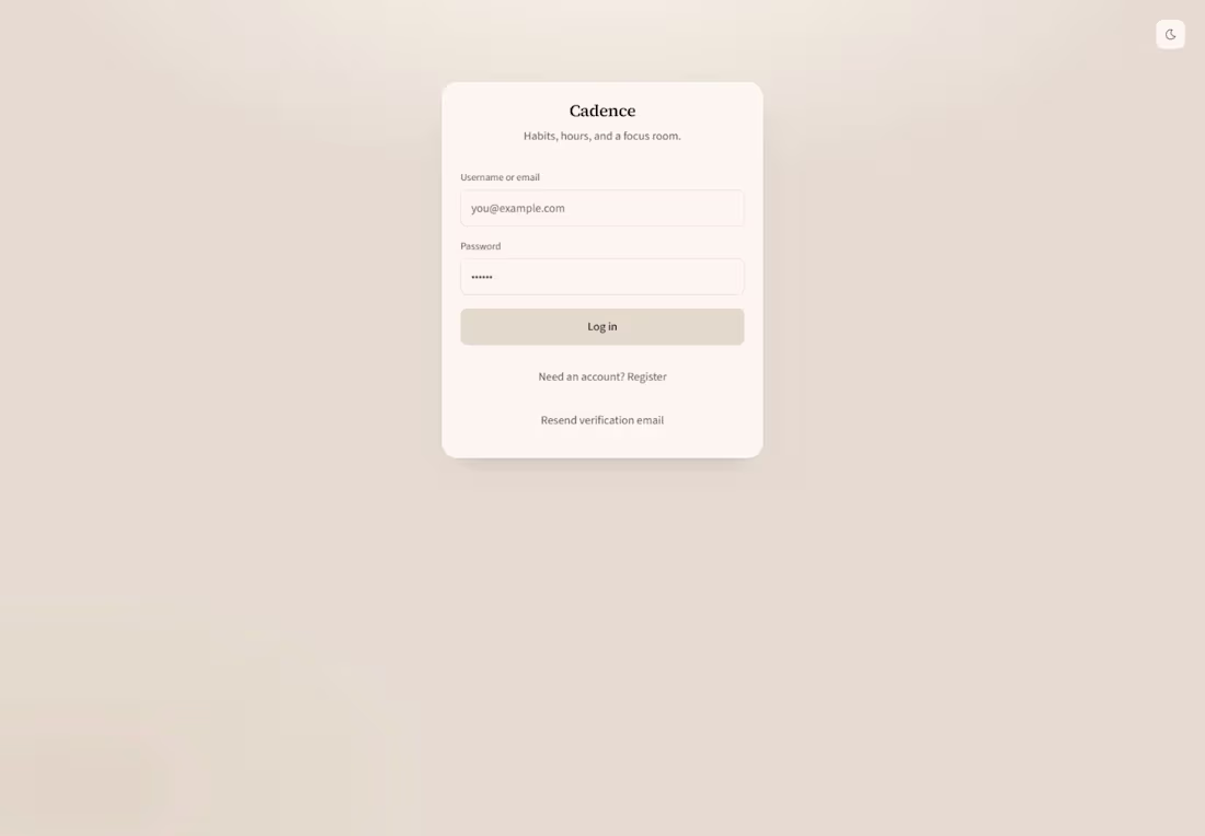 Cover image for Cadence — personal software project
Built