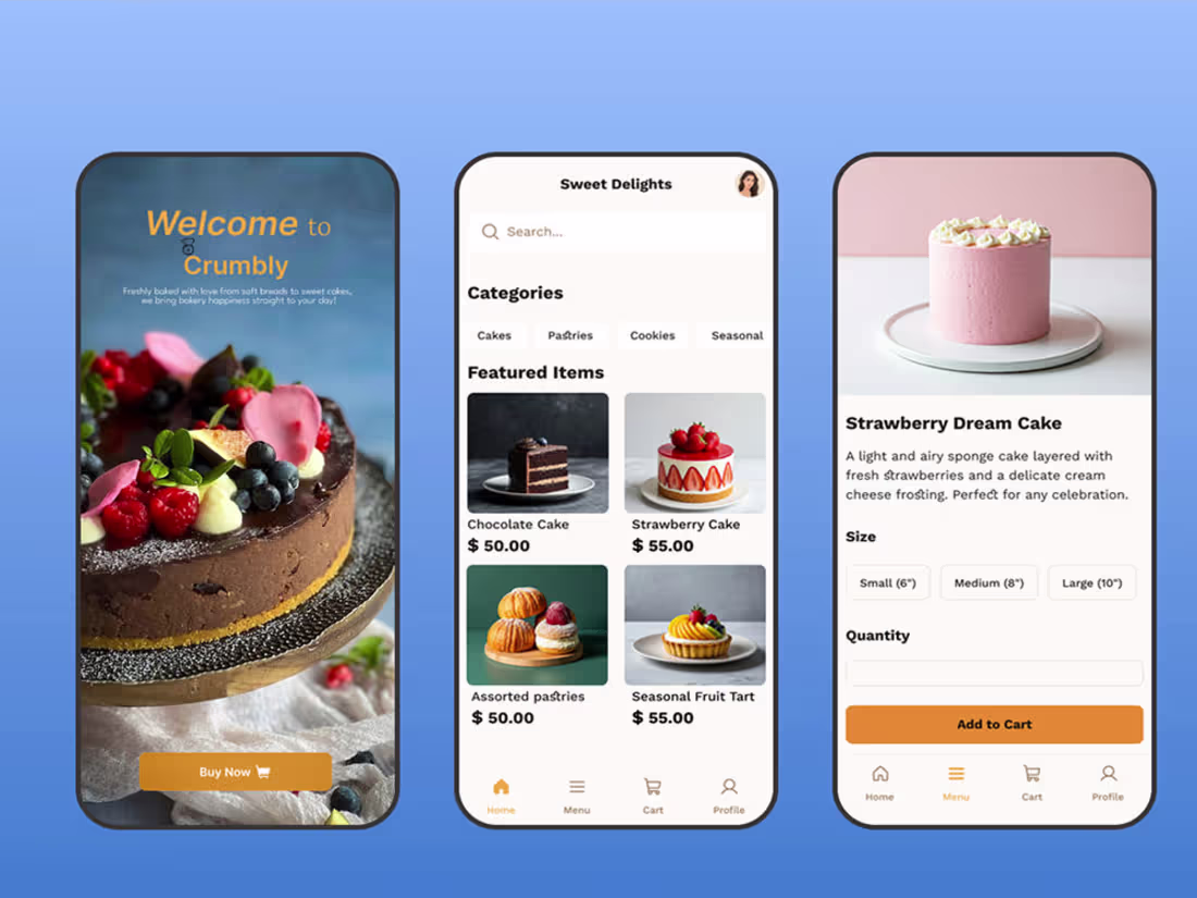 Cover image for Crumbly Bakery : A delightful UI/UX design for a bakery deli...