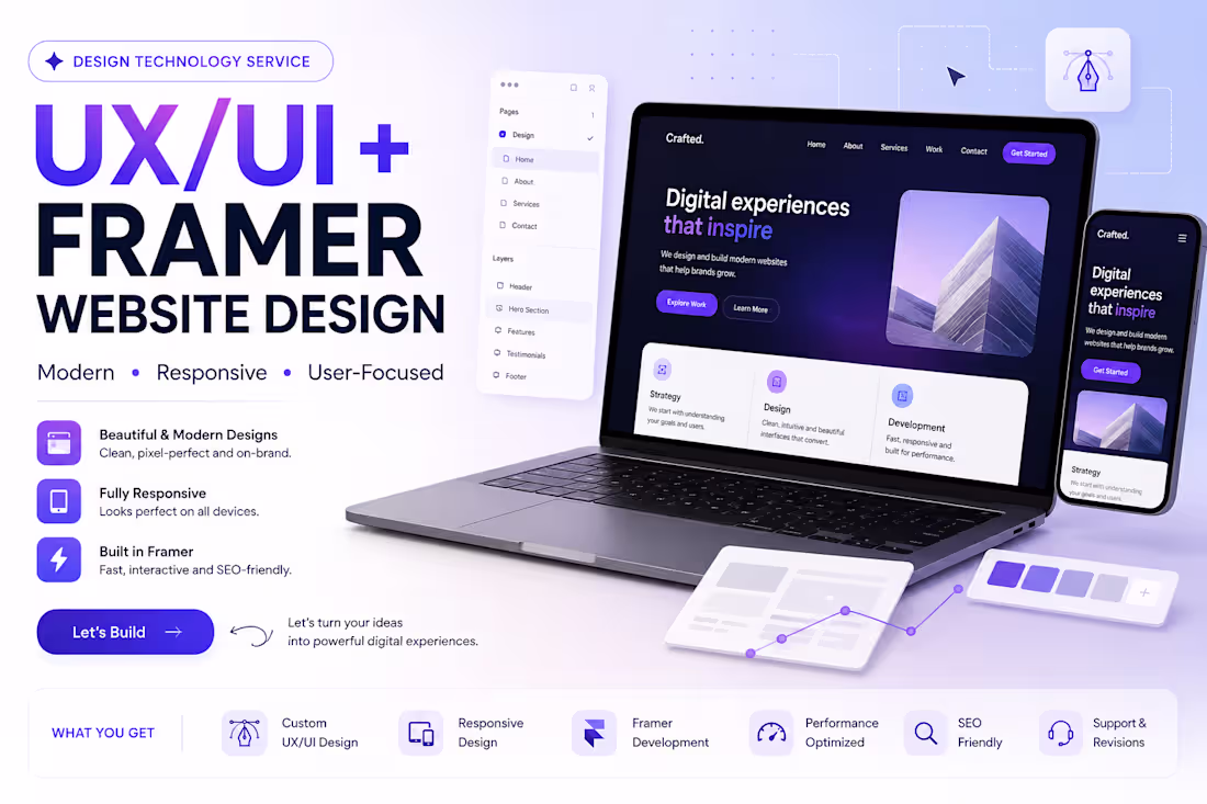 Cover image for UX/UI + Framer Website Design