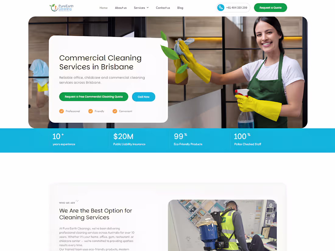 Cover image for Cleaning Services Website