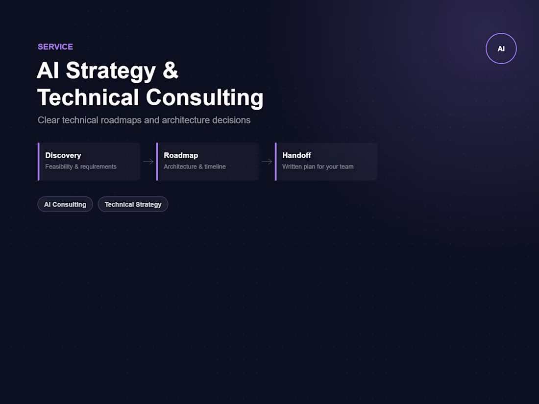 Cover image for AI Strategy & Technical Consulting