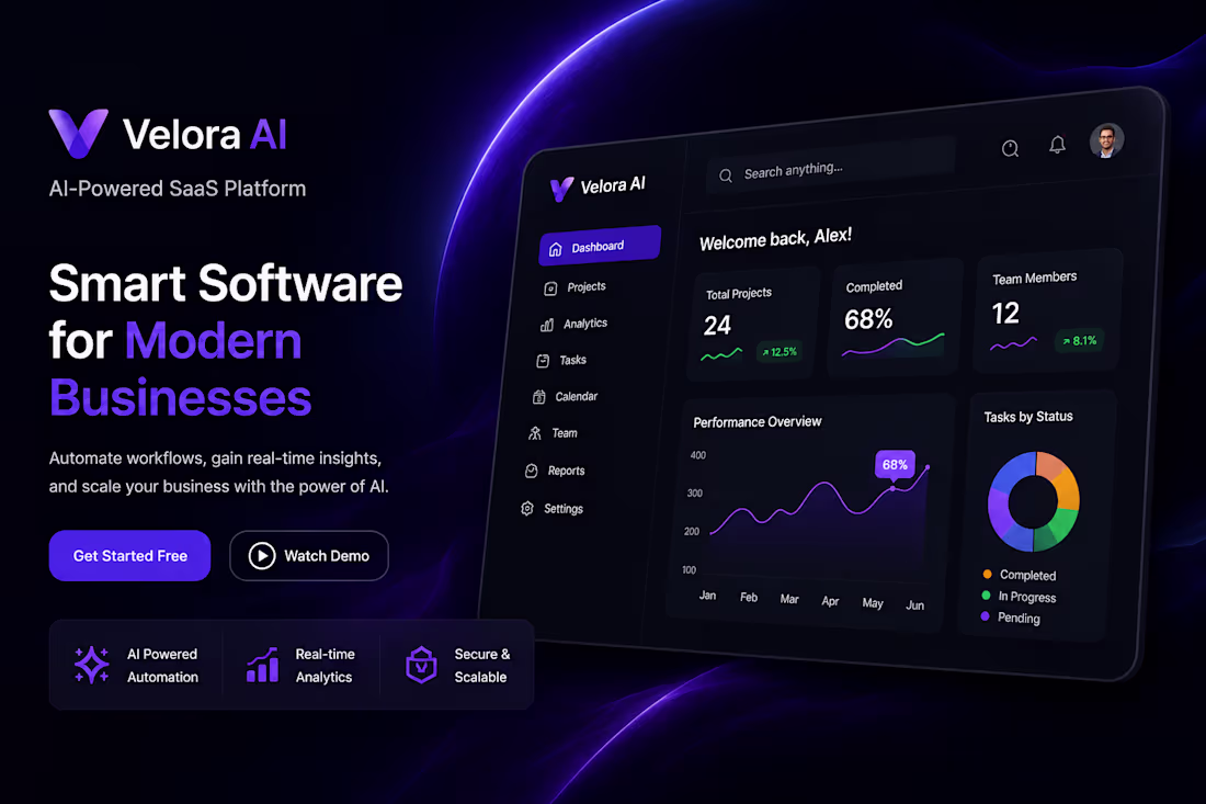 Cover image for Designed the Velora AI website