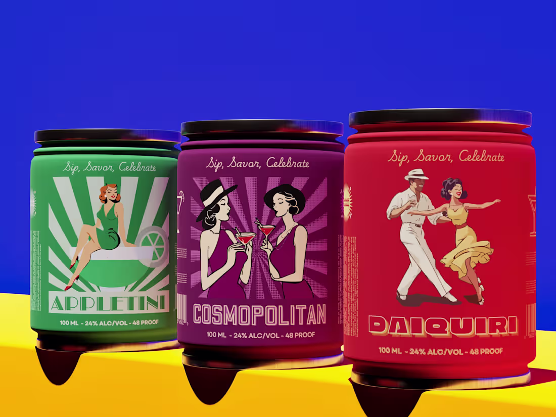 Cover image for Sunburst cocktail :: Label design