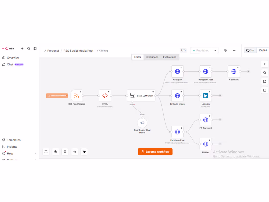 Cover image for RSS-to-Social Publishing Pipeline (n8n + AI)