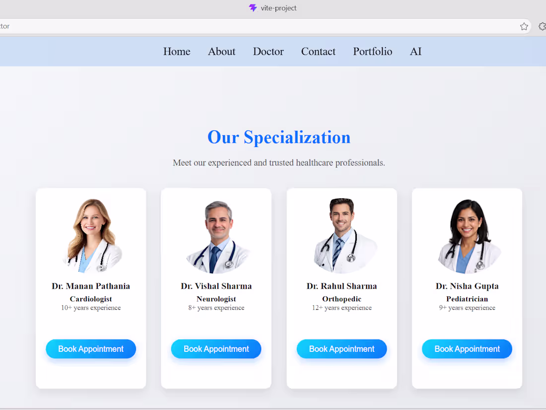 Cover image for Developed a responsive healthcare web