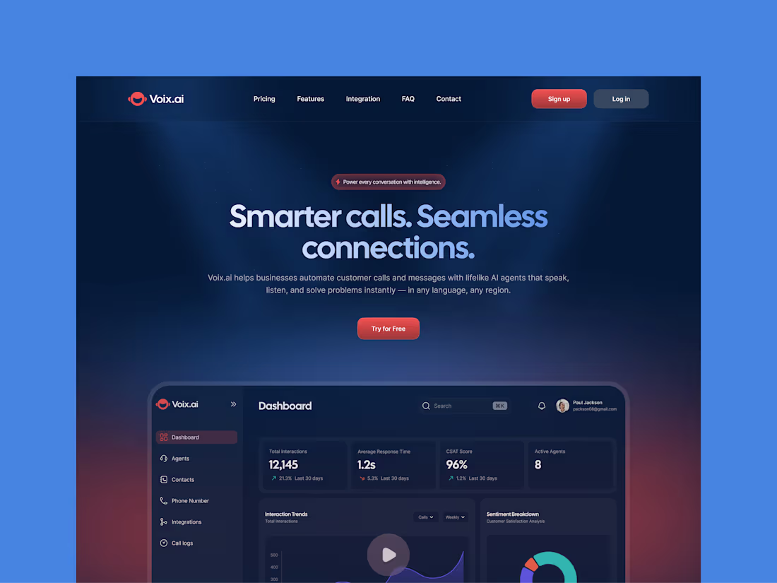 Cover image for Voix.ai - Brand, Website & Motion Design