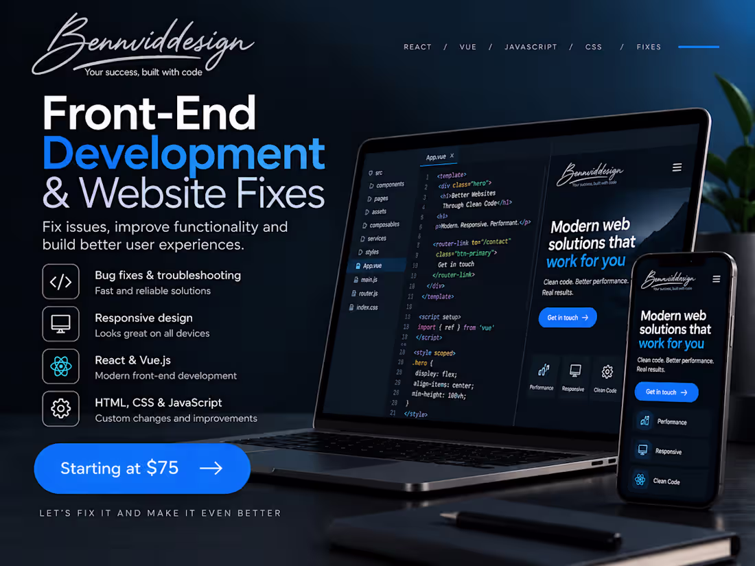 Cover image for Front-End Development & Website Fixes