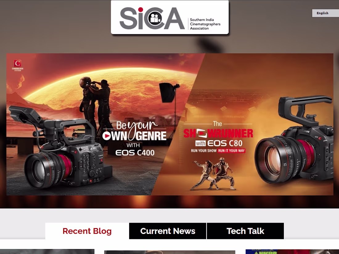 Cover image for Wesite for Southern India Cinematographer Asstociation