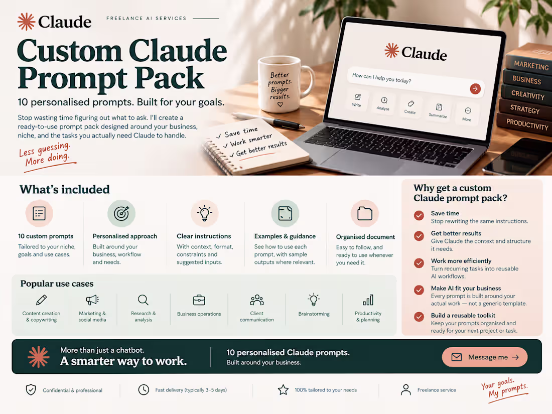 Cover image for Custom Claude Prompt Pack