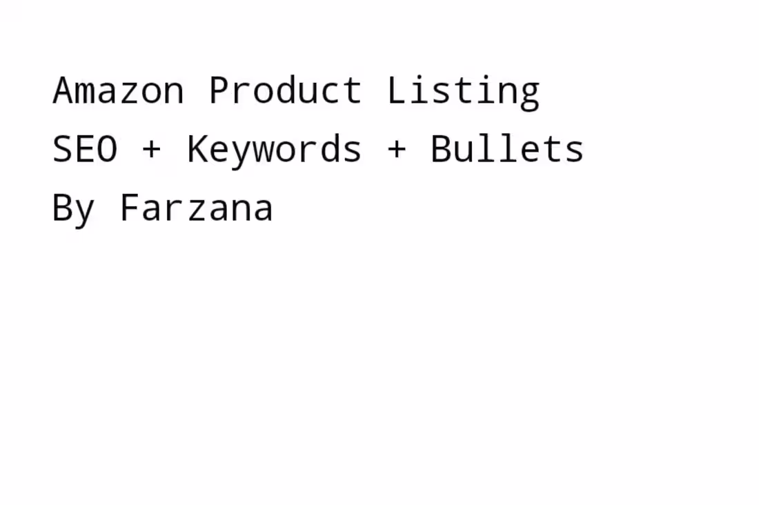 Cover image for Amazon Product Listing Sample -